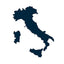 Map of Italy in blue on a white background